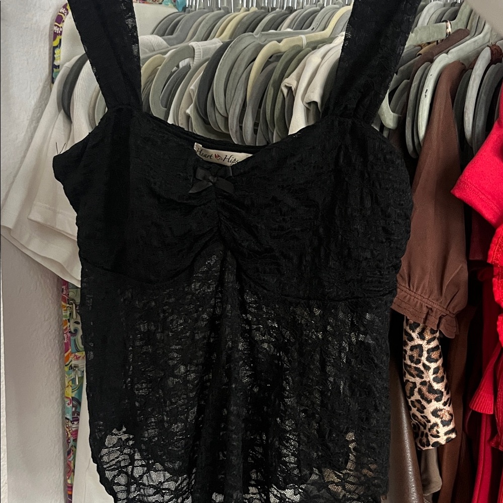 Heart Hips Black Lace Camisole